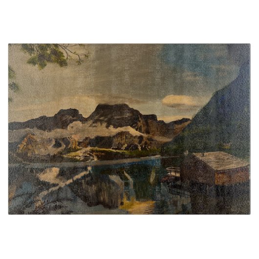 Cabin op het bergmeer, door Gary Poling Snijplank (Voorkant)