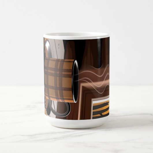 Cabin Plaid Koffie Herfst Bos Rustiek Home Art Koffiemok (Center)