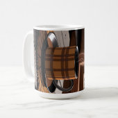 Cabin Plaid Koffie Herfst Bos Rustiek Home Art Koffiemok (Voorkant links)