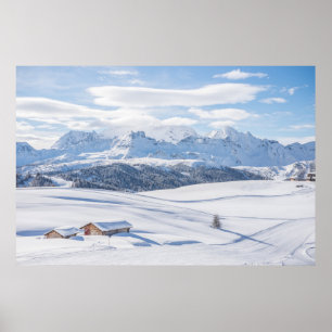 Cabin Retreat Snowscape   Dolomieten Poster