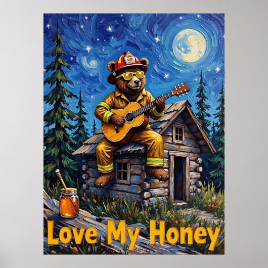 Cabin Rooftop Rhapsody: Beer's Night Song Poster (Voorkant)