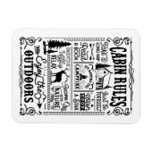 Cabin Rules Black en White Magneet (Horizontaal)