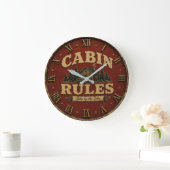 Cabin Rules Rustic Lake Cabin Grote Klok (Huis)
