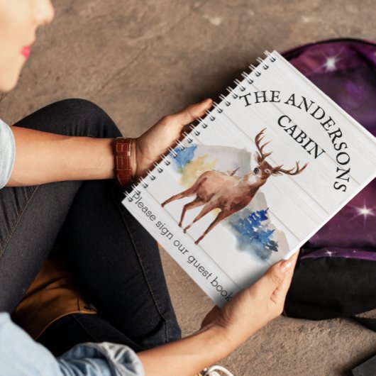 Cabin Rustic Deer Guest Book Mountain Cabin Notitieboek