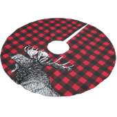 Cabin Rustic Moose Red en Black Pset Kerstboom Rok (Gekanteld)