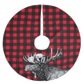 Cabin Rustic Moose Red en Black Pset Kerstboom Rok (Voorkant)
