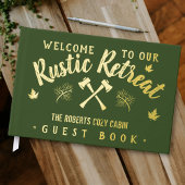 Cabin Rustic Retreat Gepersonaliseerde Naam Green  Gastenboek