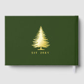 Cabin Rustic Retreat Gepersonaliseerde Naam Green  Gastenboek (Achterkant)