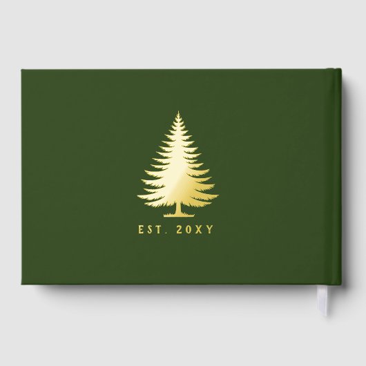 Cabin Rustic Retreat Gepersonaliseerde Naam Green  Gastenboek (Achterkant)