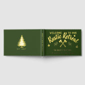 Cabin Rustic Retreat Gepersonaliseerde Naam Green  Gastenboek (Volledig)