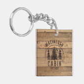 Cabin Rustic Wood Foto gepersonaliseerd Sleutelhanger (Voorkant Links)