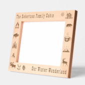 Cabin Rustiek Onze Winter Wonderland Custom 10x8 Gegraveerde Lijstjes (Links)