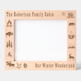 Cabin Rustiek Onze Winter Wonderland Custom 10x8 Gegraveerde Lijstjes