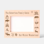 Cabin Rustiek Onze Winter Wonderland Custom Naam 5 Gegraveerde Lijstjes (Voorkant)