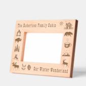 Cabin Rustiek Onze Winter Wonderland Custom Naam 5 Gegraveerde Lijstjes (Links)