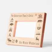 Cabin Rustiek Onze Winter Wonderland Custom Naam 6 Gegraveerde Lijstjes (Links)