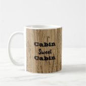 Cabin Sweet Cabin Woodgrain Foto Natural Rustic Koffiemok (Links)