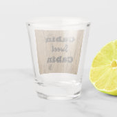 Cabin Sweet Cabin Woodgrain Foto Rustige Natuur Shot Glas (Achterkant)