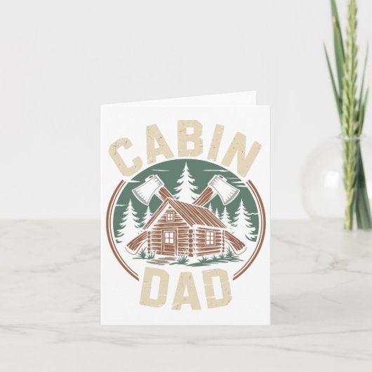 Cabin Vader Vaderdag Buiten Kamperen Hut Kaart (Voorkant)