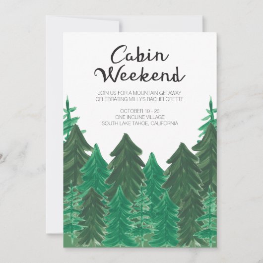 Cabin Weekend Invitation - Bachelorette Weekend Kaart (Voorkant)