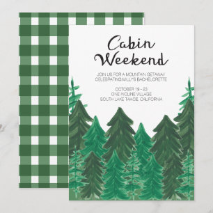 Cabin Weekend Invitation - Bachelorette Weekend Kaart