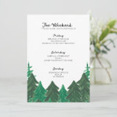 Cabin Weekend Itinerary - Bachelorette Party Weeke Programmakaart (Staand voorkant)