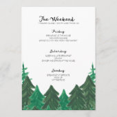 Cabin Weekend Itinerary - Bachelorette Party Weeke Programmakaart (Voorkant)