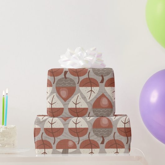 Cabincore Autumnal Stripes Cadeaupapier (Feestgeschenken)