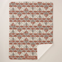 Cabincore Autumnal Stripes Sherpa Deken