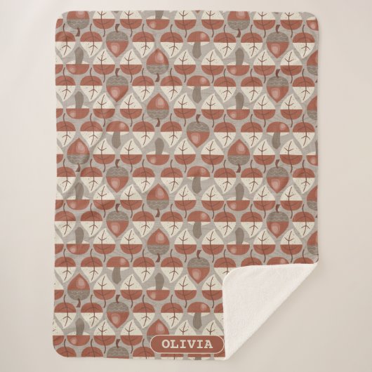 Cabincore Autumnal Stripes Sherpa Deken (Voorkant)