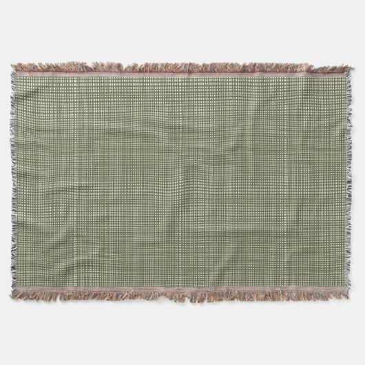 Cabincore Wobbly Gingham Christmas Green Deken (Voorkant)