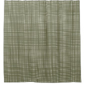 Cabincore Wobbly Gingham Kerstgroen Douchegordijn (Voorkant)