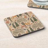 Cabincore Woodland Forest Animals Bier Onderzetter (Linkerzijde)
