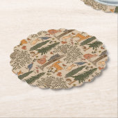 Cabincore Woodland Forest Animals Kartonnen Onderzetters (Gekanteld)