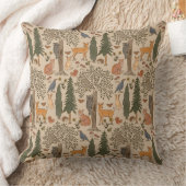 Cabincore Woodland Forest Animals Kussen (Deken)