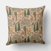 Cabincore Woodland Forest Animals Kussen (Achterkant)
