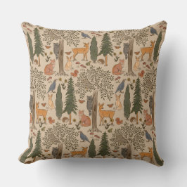 Cabincore Woodland Forest Animals Kussen
