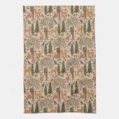 Cabincore Woodland Forest Animals Theedoek (Verticaal)