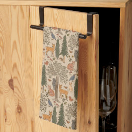 Cabincore Woodland Forest Animals Theedoek