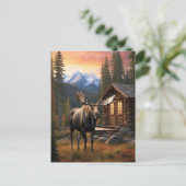 *~* Cabine AP49 MOOSE Stream Natuur Forest Briefkaart (Staand voorkant)