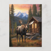 *~* Cabine AP49 MOOSE Stream Natuur Forest Briefkaart (Voorkant)