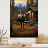 *~* Cabine AP49 MOOSE Stream Natuur Forest Poster (Keuken)