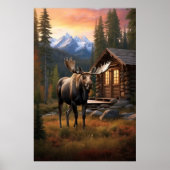 *~* Cabine AP49 MOOSE Stream Natuur Forest Poster (Voorkant)