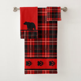 Cabine Beer Rood en Zwart Plaid Bad Handdoek