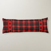 Cabine Beer Rood en Zwart Plaid Lichaamskussen (Achterkant)