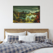 Cabine bij het meer canvas afdruk (Insitu (Slaapkamer))