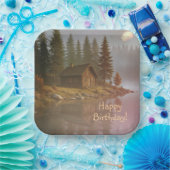 Cabine bij het meer papieren bordje (Feest)