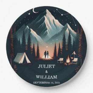 Cabine Bos Hout Sky Tree Brand Camping Bruiloft Papieren Bordje