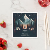 Cabine Bos Hout Sky Tree Brand Camping Bruiloft Servet (Insitu)