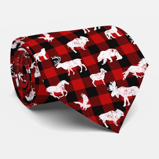 Cabine Buffalo Pset Lumberjack Check Patroon Rood Stropdas (Opgerold)